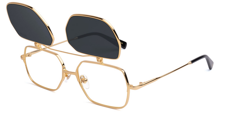 9Five Clarity Gold Flip up glasses by VIBE Optic
